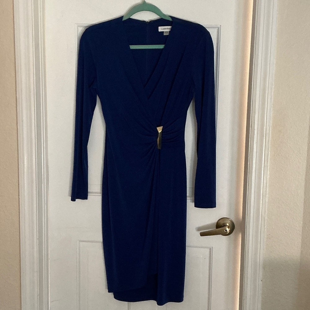 Calvin Klein Navy Long Sleeve Dress